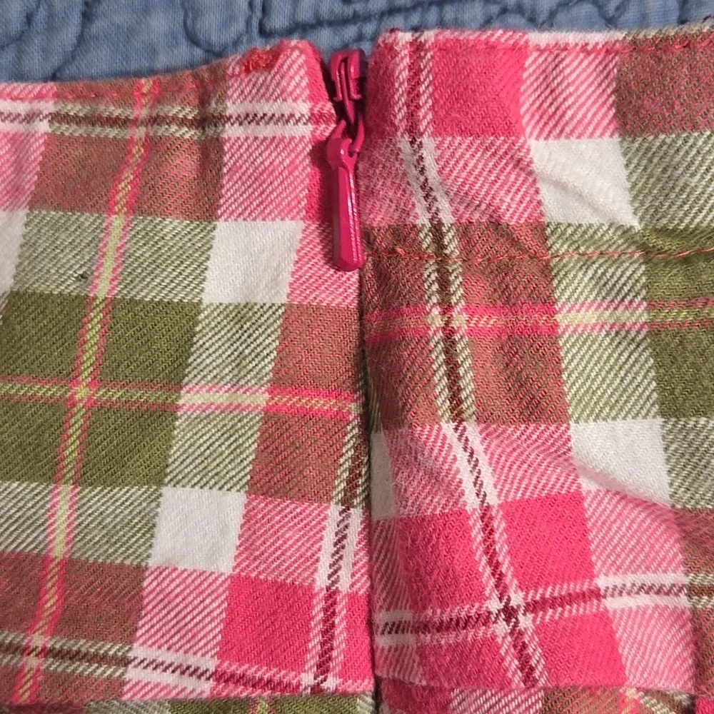 Gymboree Girls Plaid Pink & Green Skirt with Bow Accent Size 4